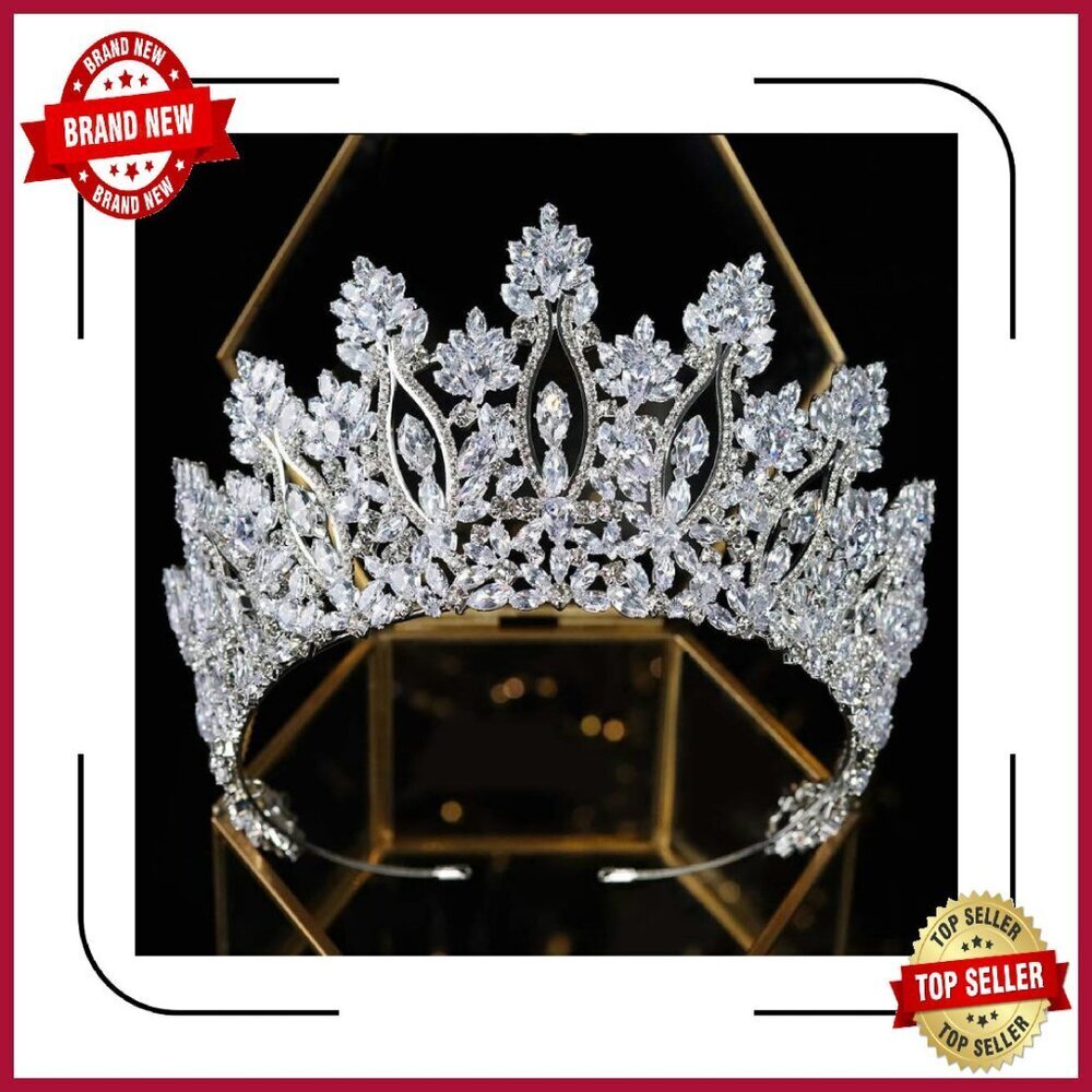 Luxury Cubic Zirconia Wedding Tiara Bridal Crown Hair Accessory